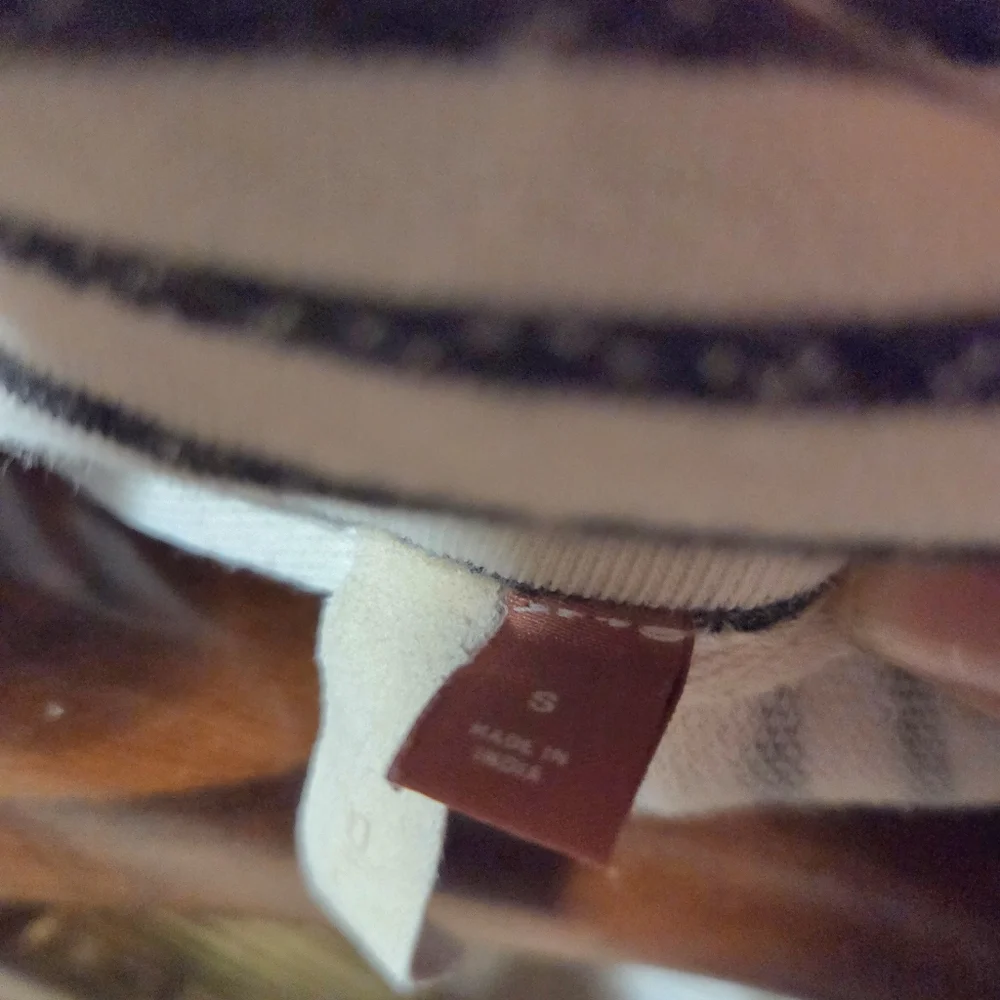 Anthropologie Pilcro Spliced Henley Top Black White Striped Size Small - Picture 7 of 8